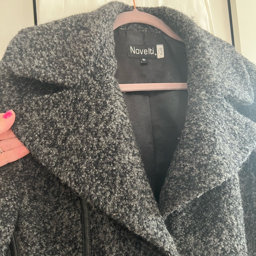 Vintage Novelti Wool Blend Grey Pea Coat 🧥 Size 16 / 18 XXL - Picture 5 of 17
